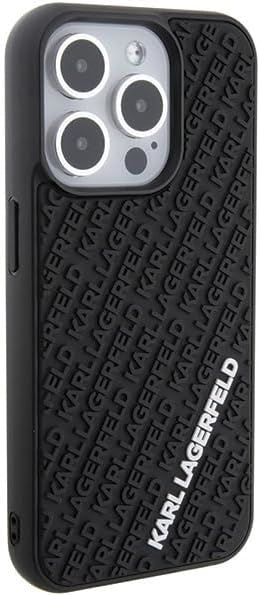 Karl Lagerfeld 3D Rubber Multi Logo Case for iphone 15 Pro 6.1" Black - KLHCP15L3DMKRLK