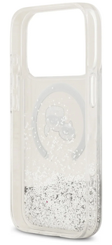 Karl Lagerfeld Liquid Glitter Karl & Choupette Heads Case with MagSafe for iPhone 17/18 Pro 6.3" Clear - KLHMP18LLGKCSGH