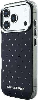 Karl Lagerfeld IML Rhinestones Allover and Electroplated Logo Case for iPhone 17/18 Pro Max 6.9" Black - KLHCP18X6HCRDKLK