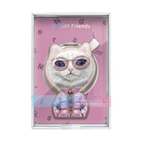 Nimmy Cool & Cute 2.0 White Rich & Beauty Cat Embroidery Magnetic Stand with MagSafe Pink - N-KM-BSZJ-04