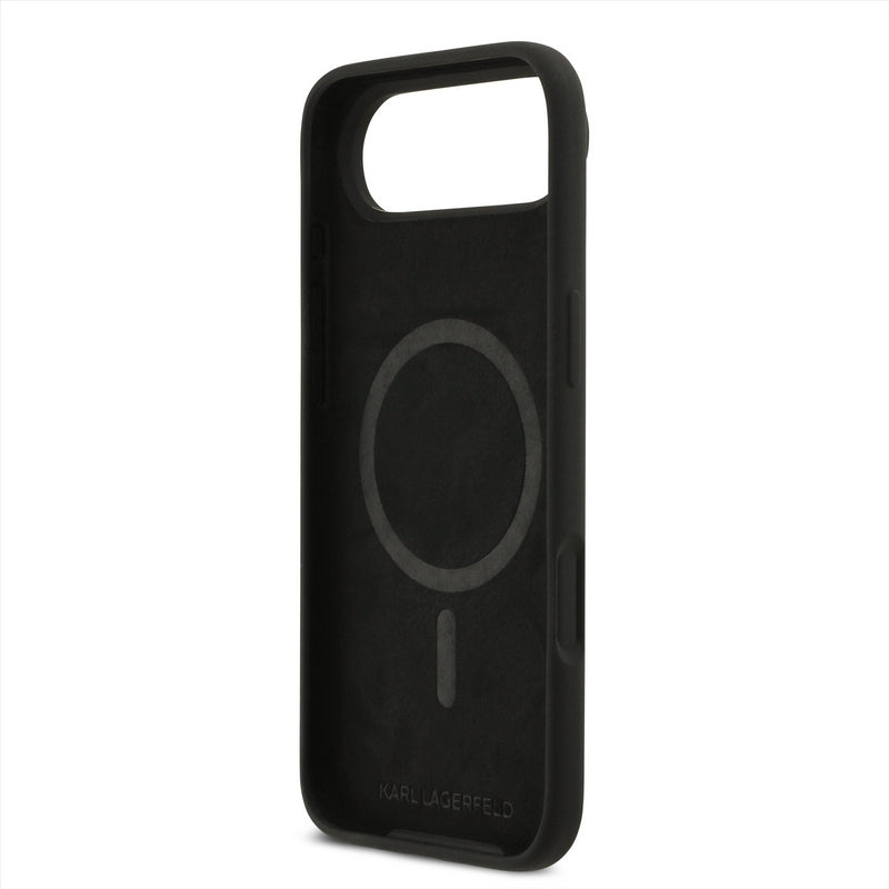 Karl Lagerfeld Liquid Silicone Karl and Choupette Sketch Case with MagSafe for iPhone 17 Air 6.5" Black - KLHMP17MSKCGRGOK