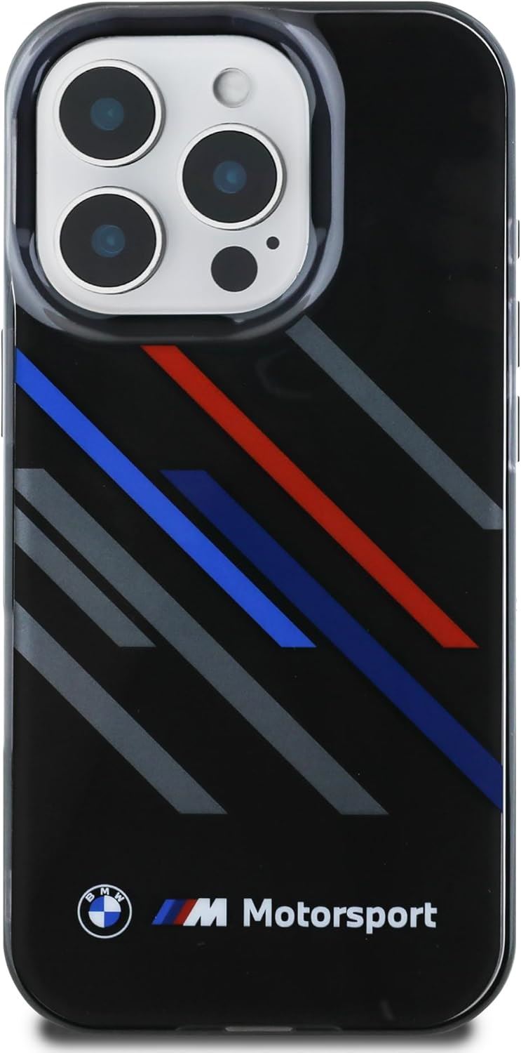 BMW Motosport IML Random Stripes Case for iPhone 16 Pro Max 6.9" Black - BMHCP16X23HTRAK