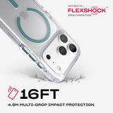 Tech21 Evo Crystal Case with MagSafe for iPhone 17/18 Pro 6.3" Clear Emerald Dust - T21-11645