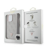 Guess Leather Metal Logo Strass Crossbody Case for iPhone 16 Pro 6.3" Pink - GUHCP16LP4TDSCPP