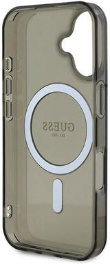 Guess IML Glitter Circle Case with MagSafe for iPhone 16 6.1" Black - GUHMP16SHFGEREK