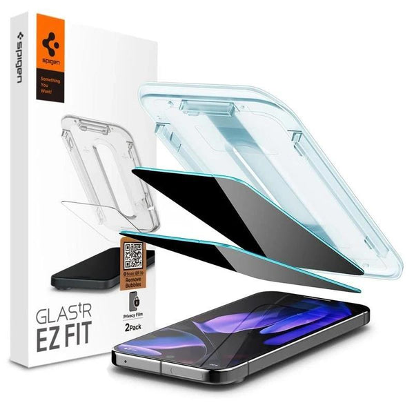 Spigen Glastr EZ Fit Privacy Film Screen Protector 2 Pack for Google Pixel 9 Pro 6.3" - AGL09312