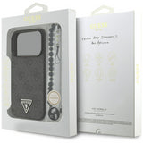 Guess 4G Triangle Logo With Pearl Strap MagSafe Case for iPhone 17 Pro 6.3" Black - GUHMP17LP4TSDPPSK