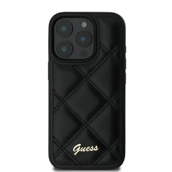 Guess Quilted Metal Logo Case for iPhone 16 Pro 6.3" Black - GUHCP16LPSQSQSK