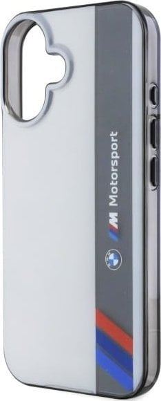 BMW Motorsport IML Vertical Stripe Case for iPhone 16 6.1" Grey - BMHCP16S23HTFEG