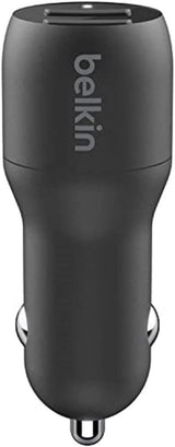 Belkin Boost Charger 24W Dual USB A Car Charger Black - CCB001btBK