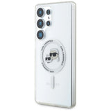 Karl Lagerfeld Button Karl & Choupette Heads Printed Logo Case with MagSafe for Samsung Galaxy S25 Ultra 6.9" Clear - KLHMS25LHLSKCH