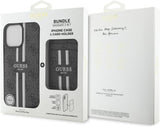 Guess 4G Stripes Case with MagSafe Wallet for iPhone 16 Pro Max 6.9" Black - GUBPHCP16XP4RPSK
