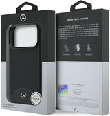 Mercedes Benz Wood Effect and Curve Leather Case with MagSafe for iPhone 17 Pro Max 6.9" Black - MEHMP17X25PCBPWK
