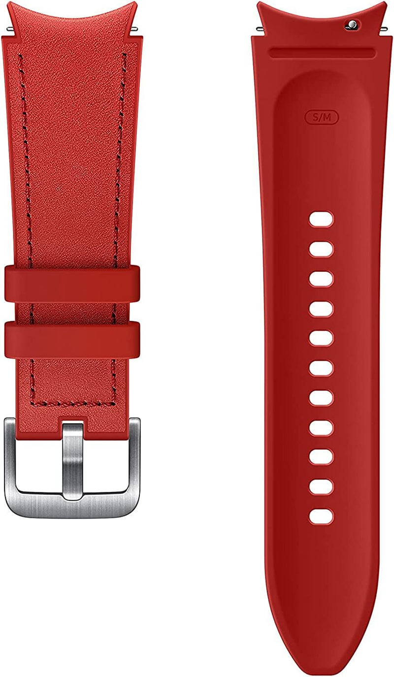 Samsung Galaxy Watch 4/5/5 Pro Hybrid Leather Band 20mm S/M Red - ET-SHR88SREGEU