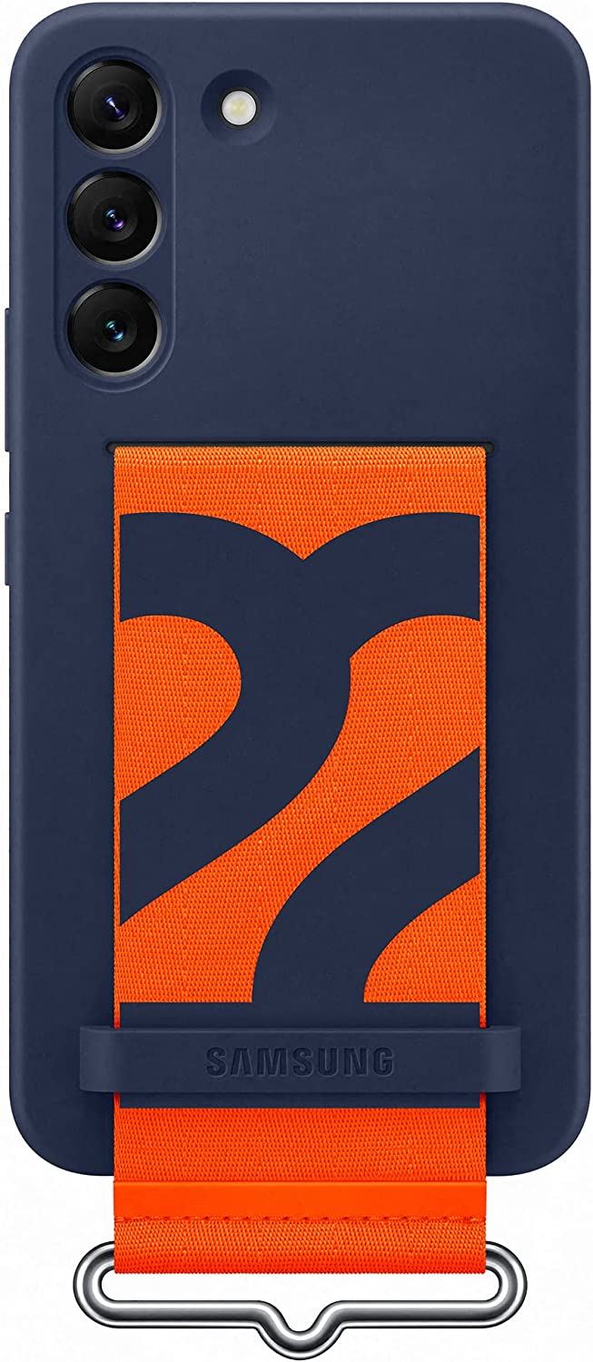 Samsung Galaxy S22 Silicone Cover with Strap Navy - EF-GS901TNEGWW