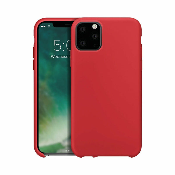 XQISIT Silicone Case for iPhone 11 Pro Max 6.5" Merlot Red Soft Touch Cover