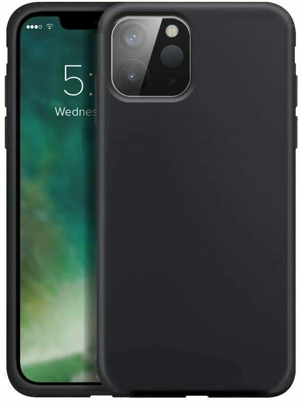 XQISIT Silicone Case for iPhone 12 Mini 5.4" Black Soft Touch Cover