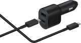 Samsung 60W Dual USB Car Charger with Type C Cable Black - EP-L5300XBEGEU