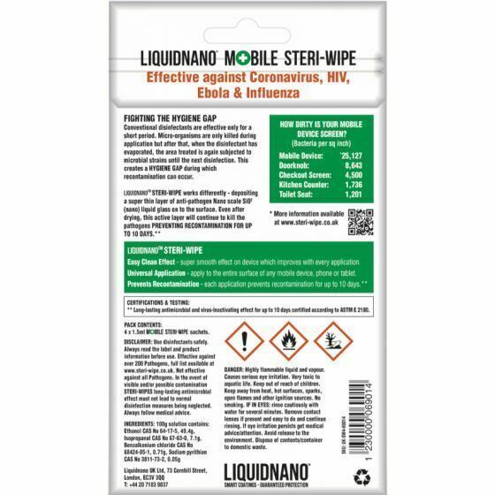 Liquidnano Mobile Steri Wipe 4 Pack Screen Cleaner Protector