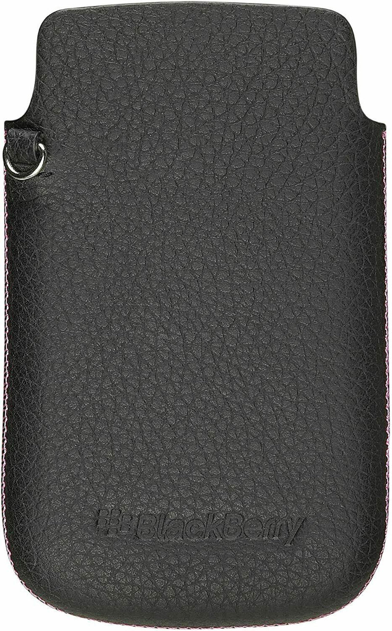 BlackBerry Torch 9800 Leather Pocket Case Black with Pink ACC-32840-202