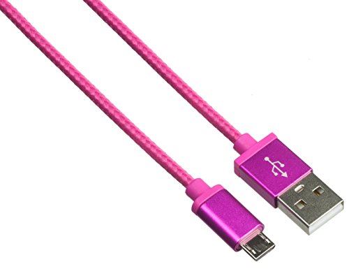 Trendz Woven Micro USB Cable Compatible with Android phones of all barnds Pink