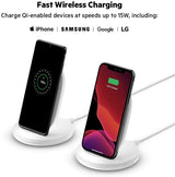 Belkin 15W Qi Wireless Charging Stand with UK Plug White - WIB002myWH