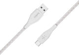 Belkin Duratek Plus 1.2M USB A to USB C Cable White - F2CU069bt04-WHT