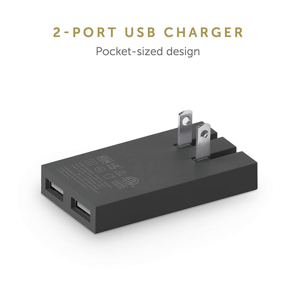 Native Union 3.1 Amp Dual USB International Smart Charger Slate Grey - SMART-2-GRY-FB-INT