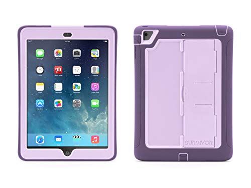 Griffin iPad Air Rugged Purple Case Survivor Slim with Stand for iPad Air