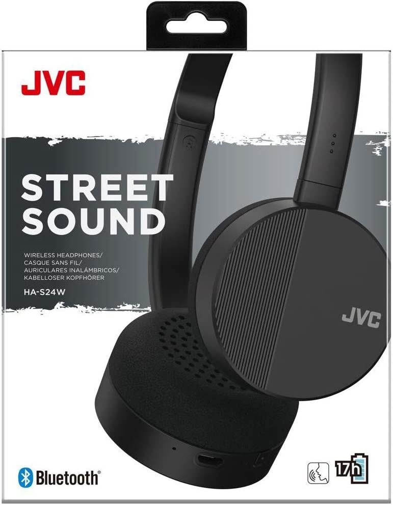 JVC Street Sound Over Ear Wireless Headphones Black - HA-S24W-B-E