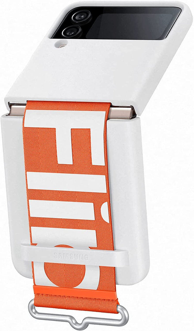 Samsung Galaxy Z Flip 4 Silicone Cover with Strap White - EF-GF721TWEGWW