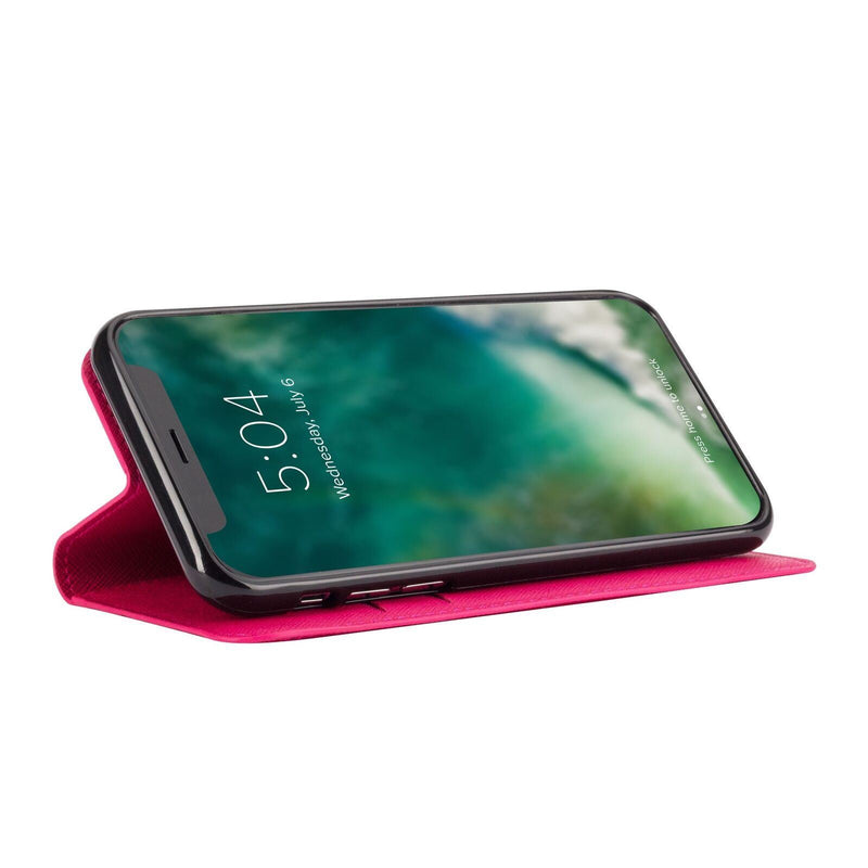 Xqisit Wallet Case Viskan Pouch Cover for iphone X XS 5.8" Pink 30608