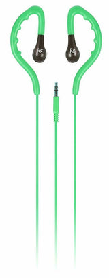 KitSound Enduro Water Resistant Sports Ear Hook Green Headset KSENDGN