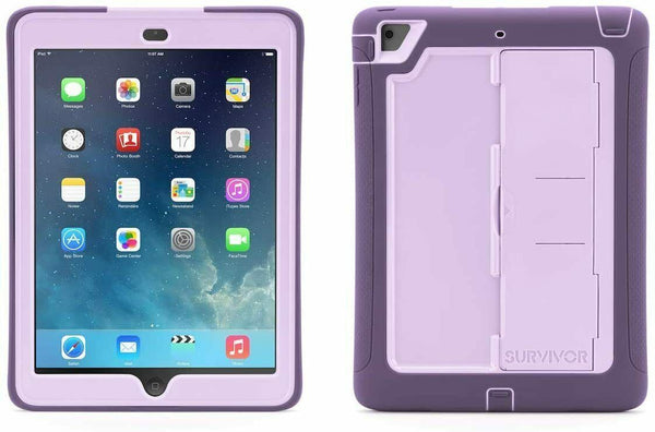 Griffin iPad Air Rugged Purple Case Survivor Slim with Stand for iPad Air