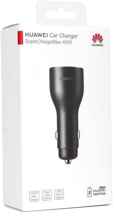 Huawei CP37 4A 1m Dual USB Car Charger with Type C Data Cable Black