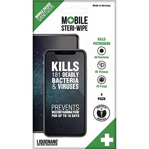 Liquidnano Mobile Steri Wipe 4 Pack Screen Cleaner Protector
