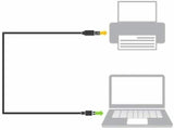 Griffin 1.8M Black USB C to USB B Printer Data Power Cable GC43715
