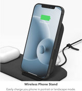 Mophie Qi 15W Wireless Charging Stand+ Black UK Plug - 401305842