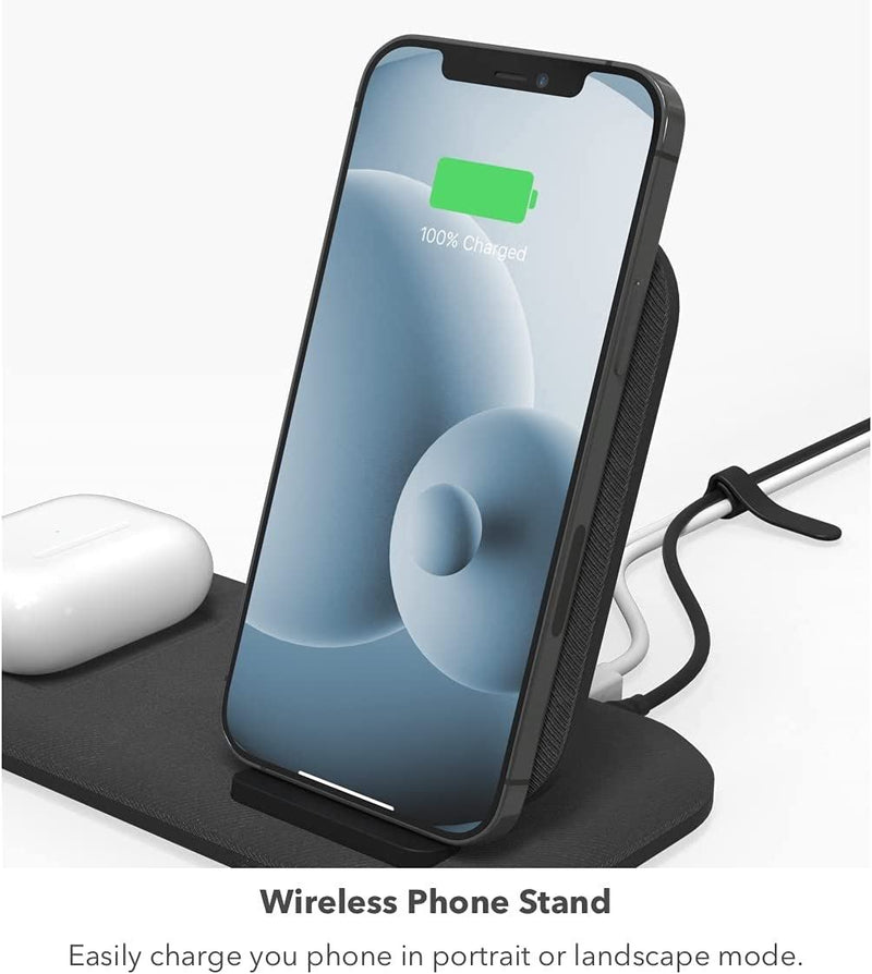 Mophie Qi 15W Wireless Charging Stand+ Black UK Plug - 401305842