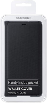 Samsung Black Folio Wallet Cover Case for Galaxy A7 2018 EF-WA750PBEG