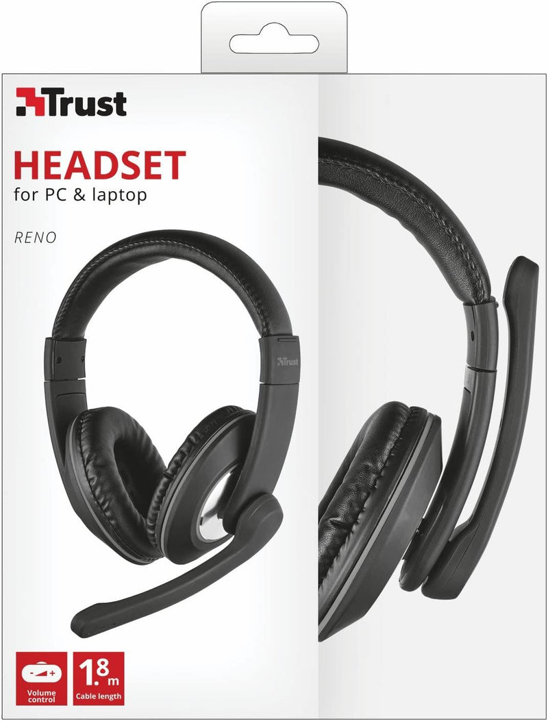 Trust Reno On Ear Headset 1.8m 3.5mm Black - 21662