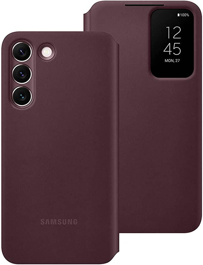 Samsung Galaxy S22 Clear View Cover Burgandy - EF-ZS901CEEGEW