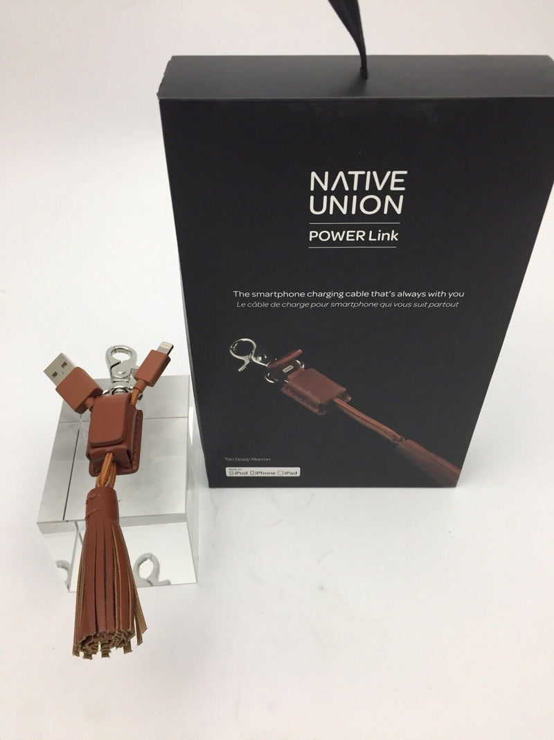 Native Union PowerLink Tassel Lightning Cable Tan Gold - LINK-CAM-GLD-L