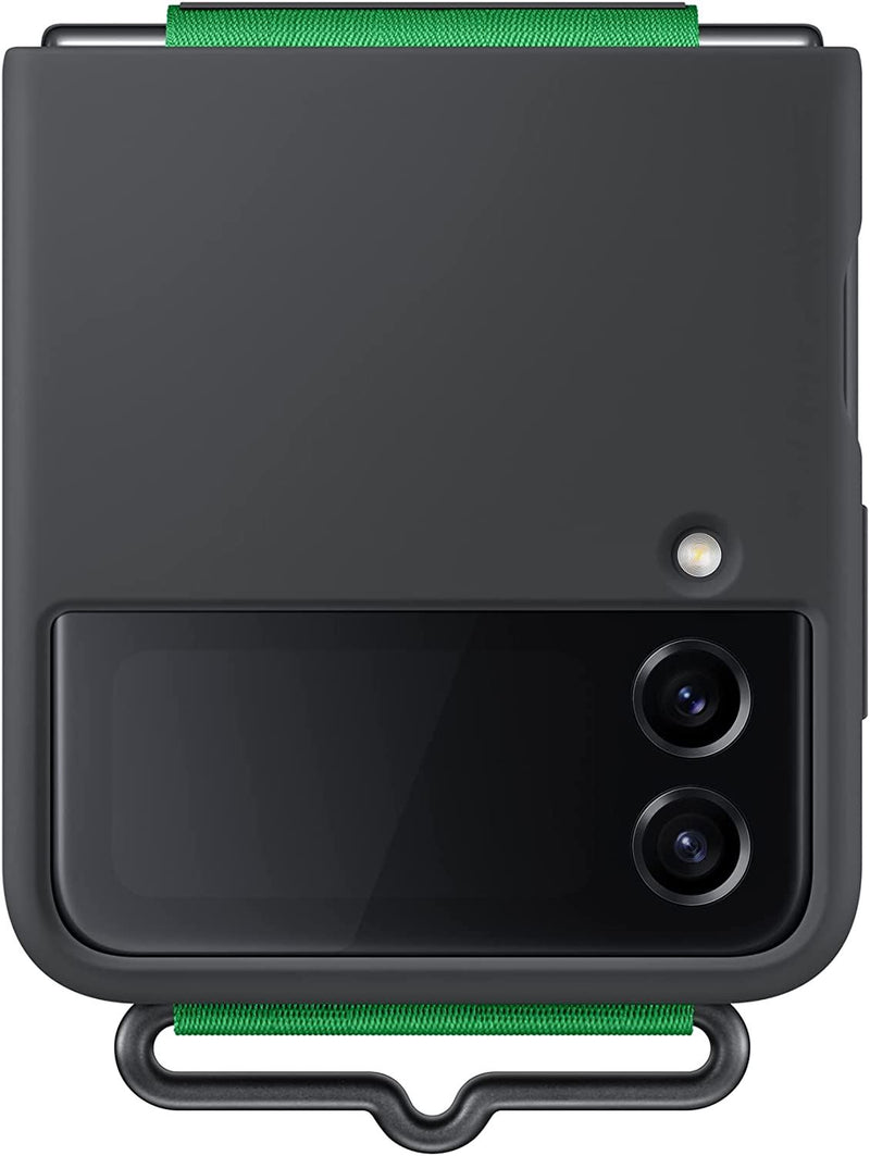 Samsung Galaxy Z Flip 4 Silicone Cover with Strap Black - EF-GF721TBEGWW