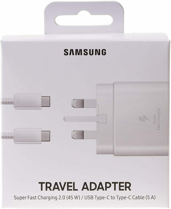 Samsung 45W UK USB C Super Fast Mains Wall White Charger EP-TA845