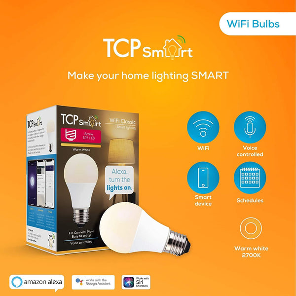 TCP Warm White Screw E27/ES Wifi Smart Led Bulb - LA60E2OWW2527