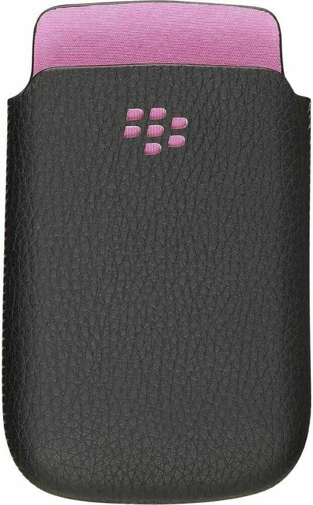BlackBerry Torch 9800 Leather Pocket Case Black with Pink ACC-32840-202