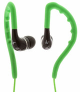 KitSound Enduro Water Resistant Sports Ear Hook Green Headset KSENDGN