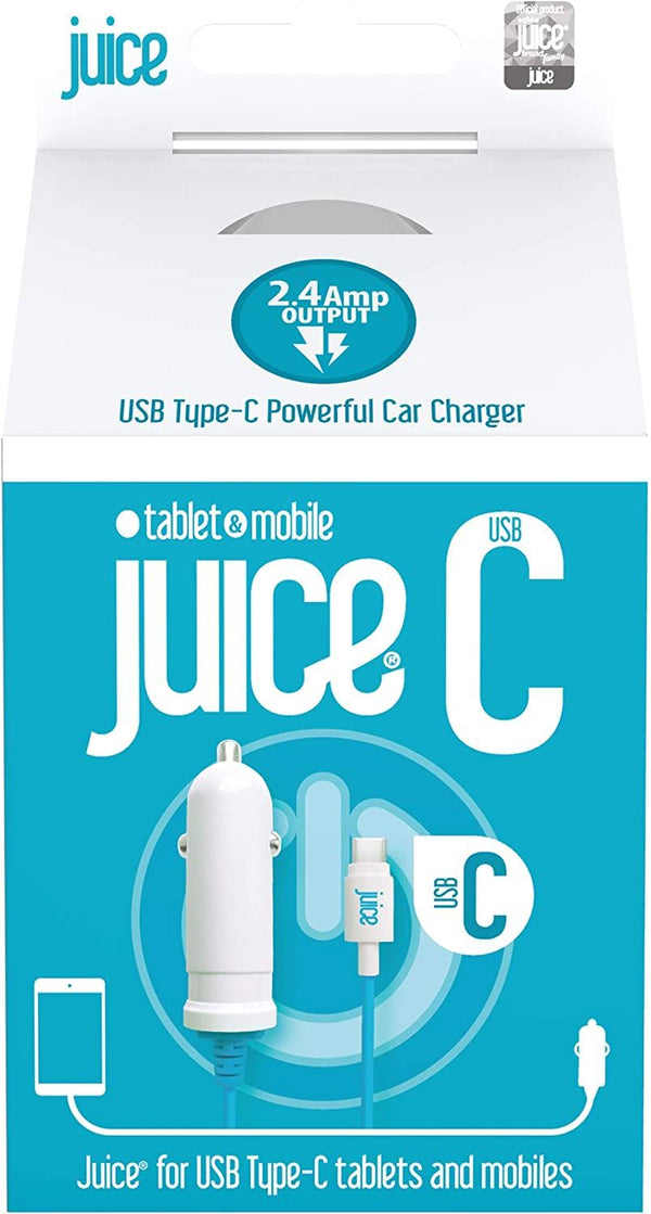 Juice Type C 2.4 Amp Car Charger White - JUICEC-CAR-TABLET