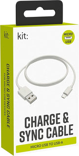 Kit 1M Micro USB Cable White - 8600USBDATWHKTRF